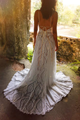 Meadow Backless Boho Lace A-line Wedding Dress