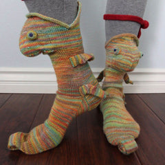 Merry Christmas Winter Funny Animal Bite Crochet Marled Knit Socks