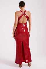 Mesmerizing Arrival Backless Sequin Maxi Dress