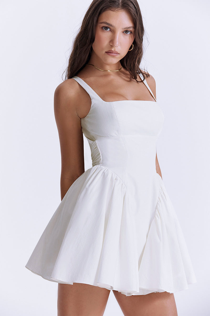 Monterey Cypress White Bow Mini Dress