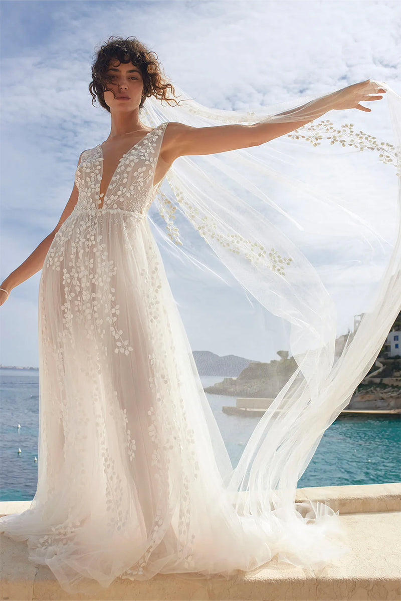 Olena Ethereal A-line Tulle Wedding Dress