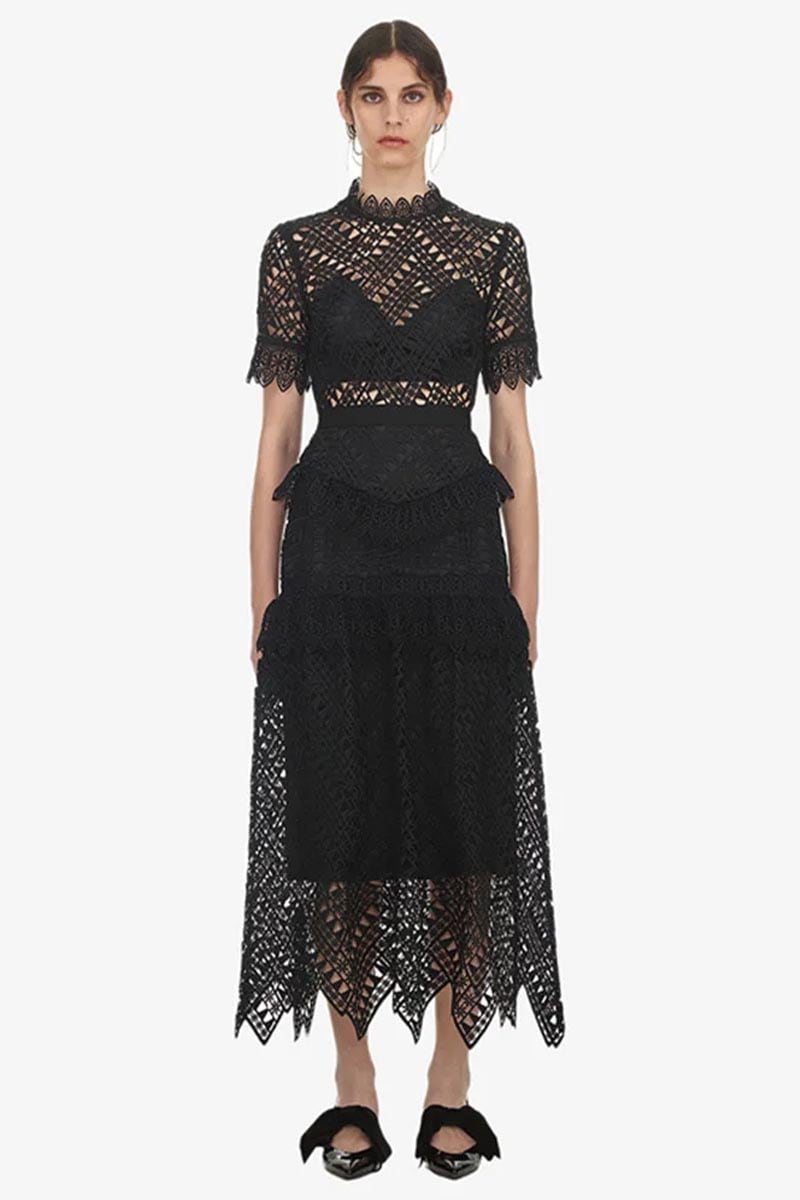 Remy Black Lace Midi Dress