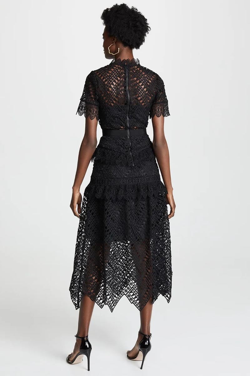 Remy Black Lace Midi Dress – Chicwild