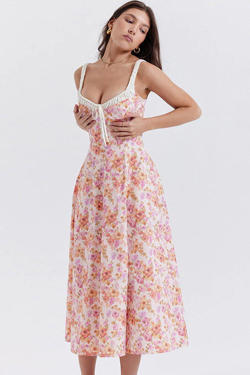 Romance Reason Floral Print Midi Dress