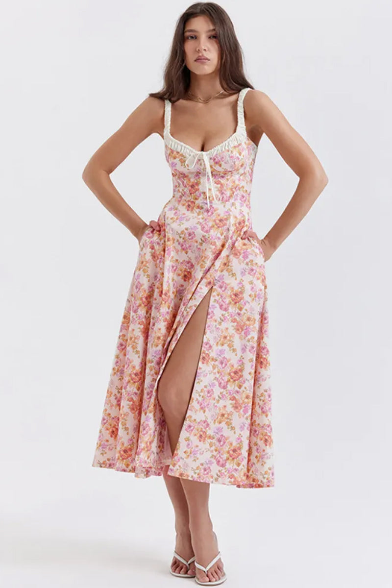 Romance Reason Floral Print Midi Dress