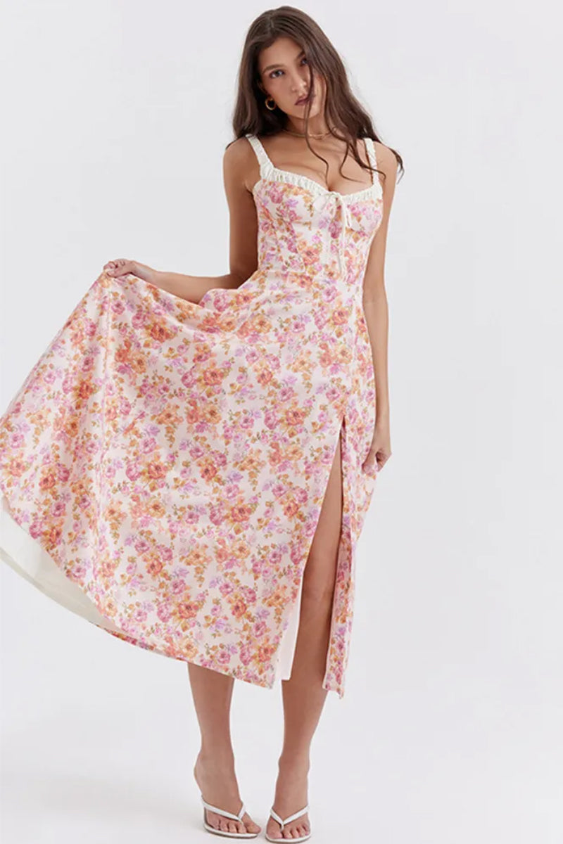 Romance Reason Floral Print Midi Dress