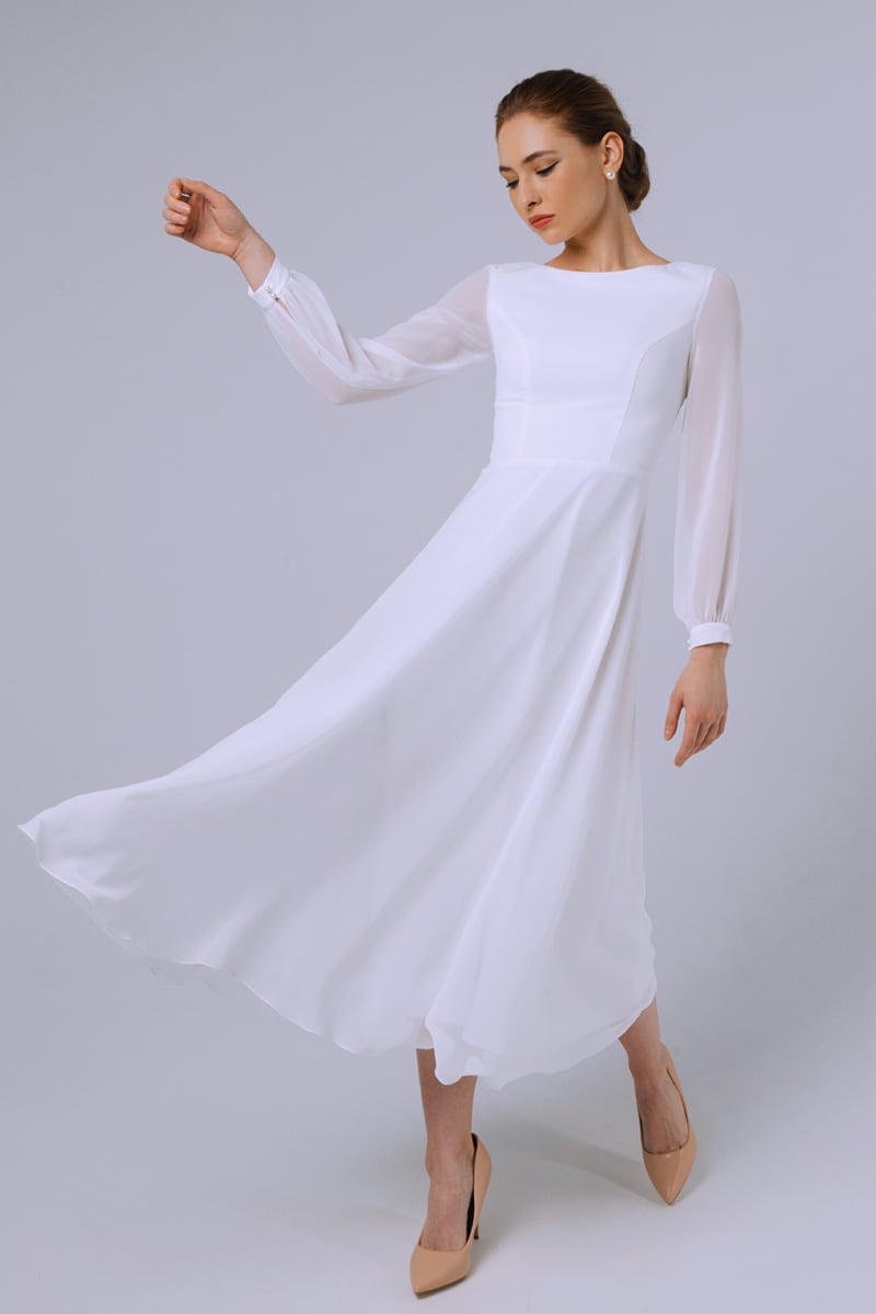 Romantic Moments Long Sleeve Midi Dress