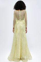 Romina Beaded Long Sleeve Gown