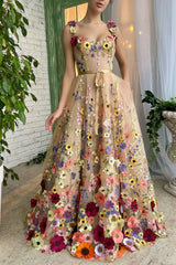 Royal Bloom Embroidered Maxi Dress