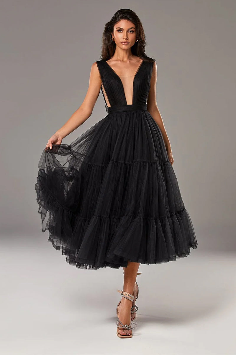 Savannah A-line Tulle Midi Dress