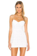 Seasons Cutest White Eyelet Mini Dress