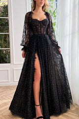 Serenity Black Long Sleeve Maxi Dress