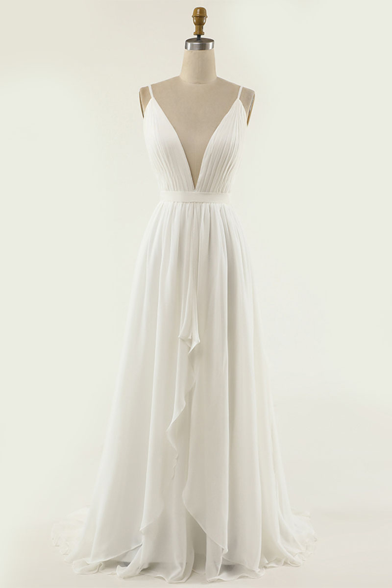 Solemn Promise Ivory Backless Maxi Dress