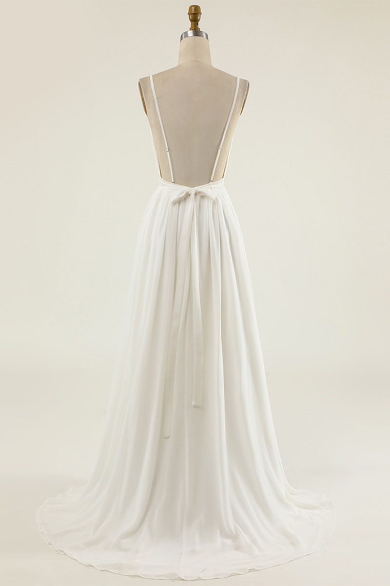 Solemn Promise Ivory Backless Maxi Dress