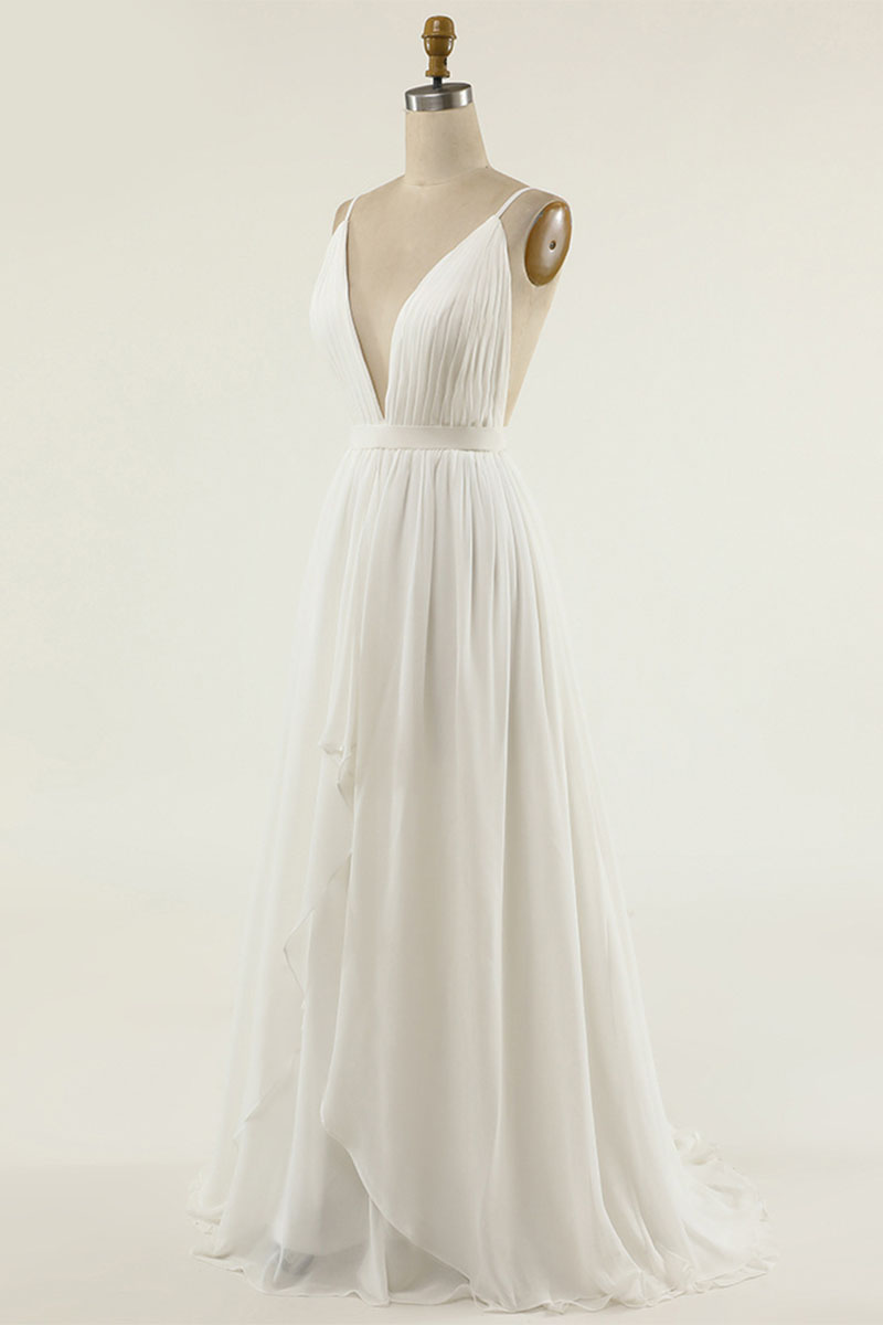 Solemn Promise Ivory Backless Maxi Dress