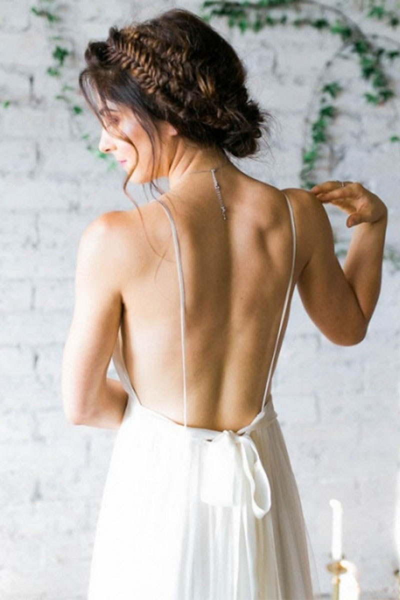 Solemn Promise Ivory Backless Maxi Dress