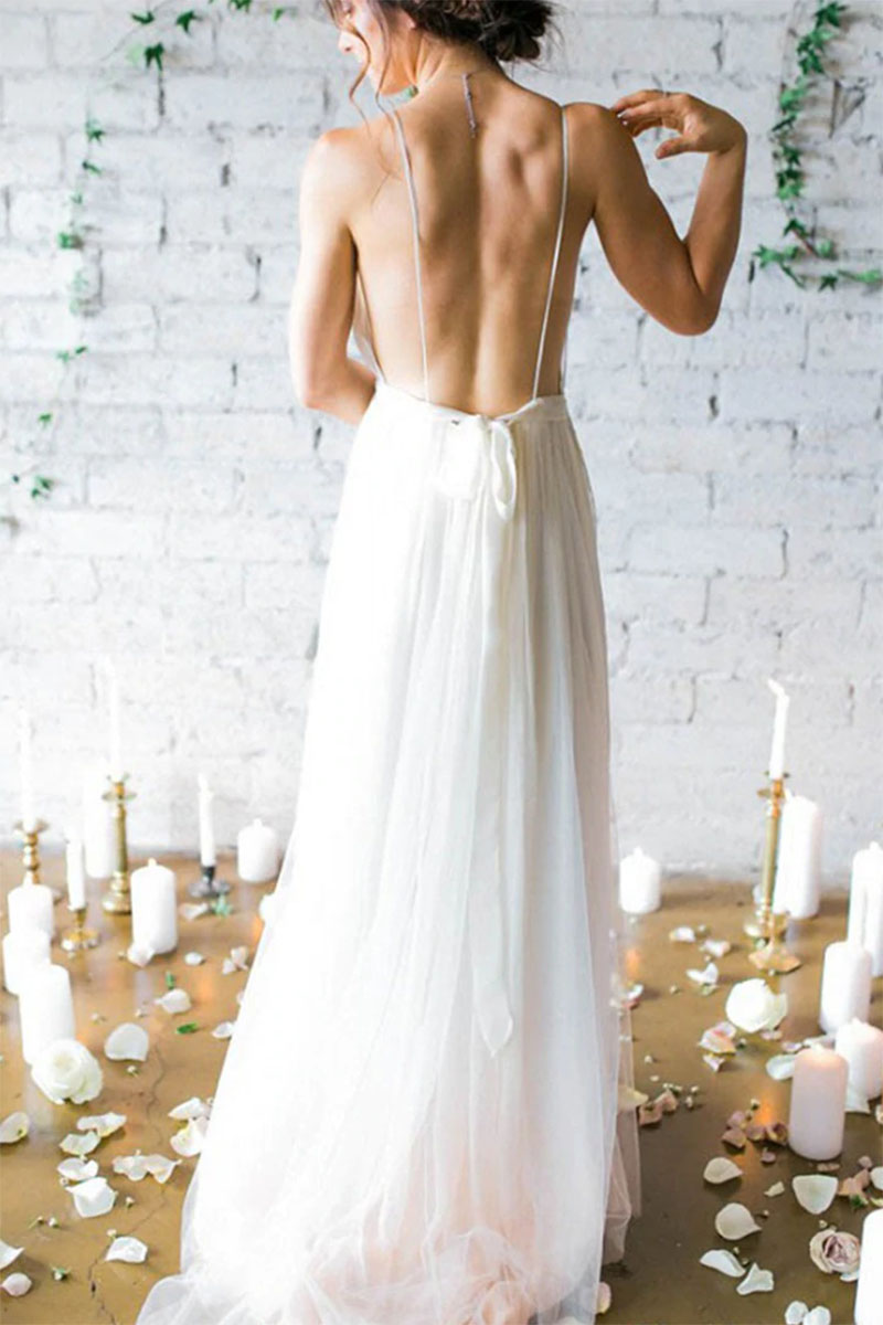 Solemn Promise Ivory Backless Maxi Dress