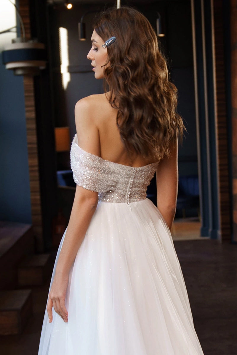 Sparkling Love Strapless A-line Wedding Dress