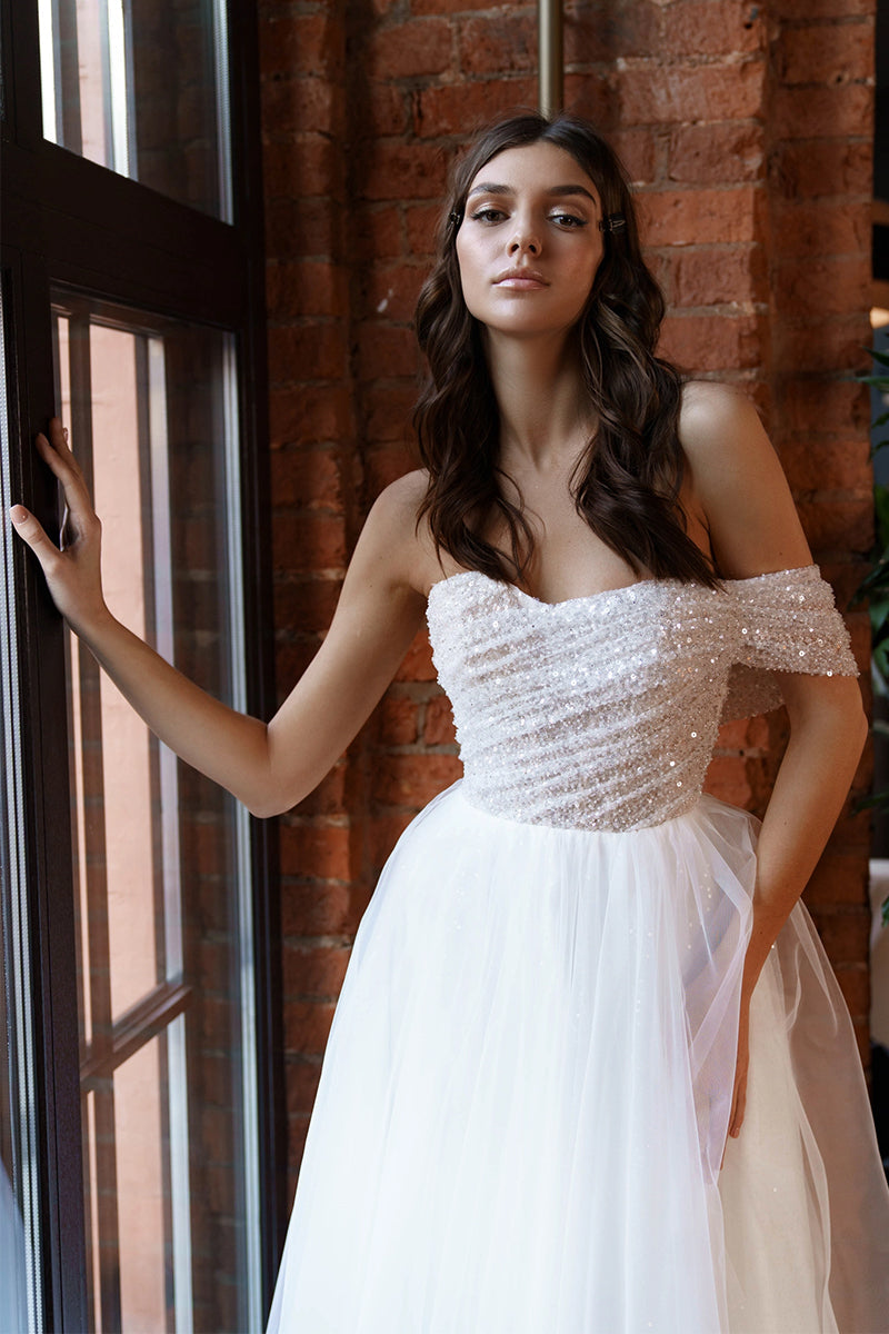 Sparkling Love Strapless A-line Wedding Dress