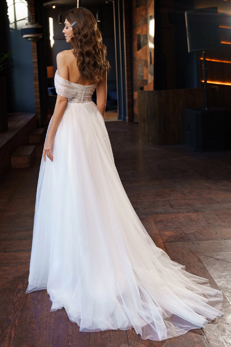 Sparkling Love Strapless A-line Wedding Dress