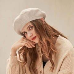 Sparkly Sequined Embellished Textured Ribbed Knit Beret Hat