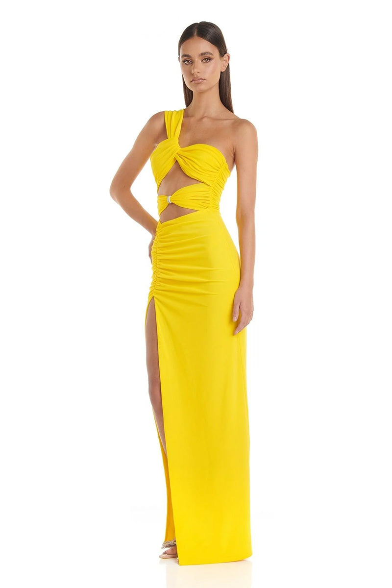 Superlative Elegance Yellow Maxi Dress