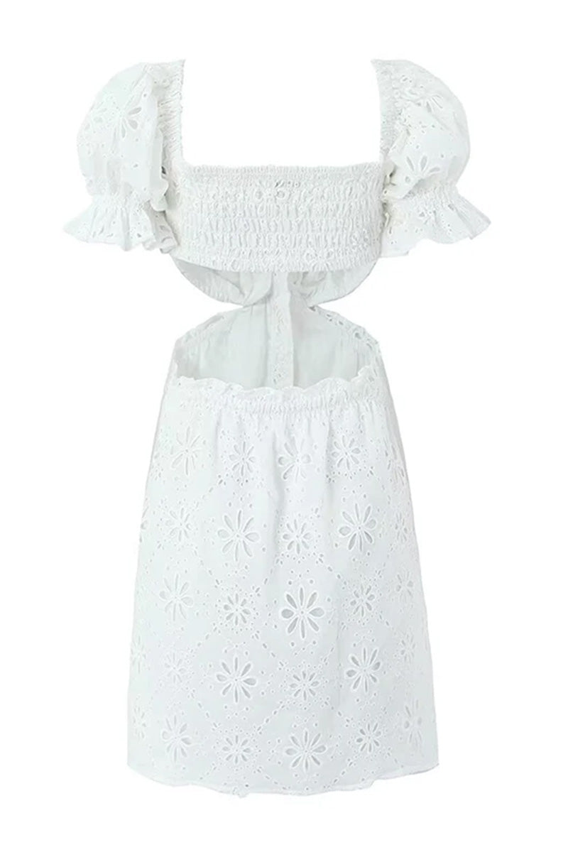 Sweetly Romantic Eyelet Mini Dress