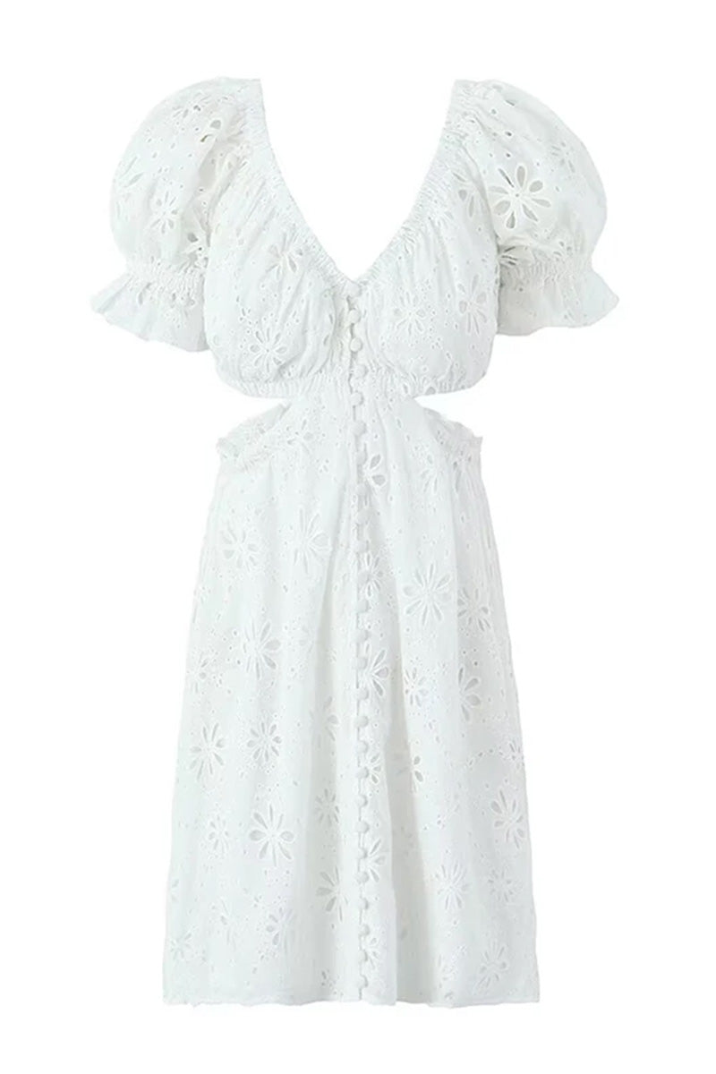 Sweetly Romantic Eyelet Mini Dress