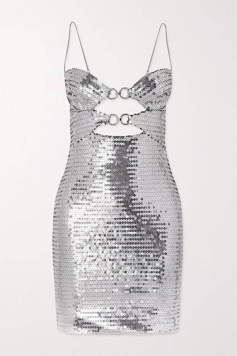 Truly Iconic Silver Sequin Mini Dress