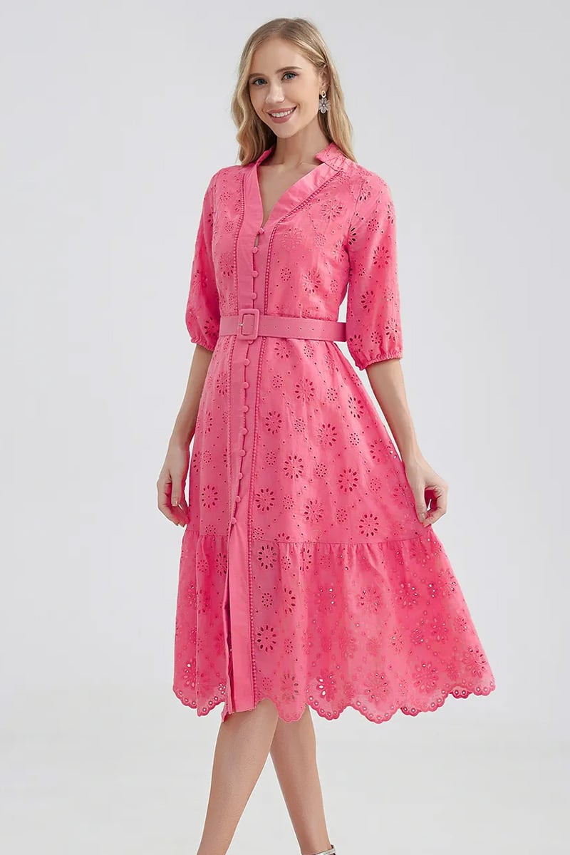 Vacation Romance Eyelet Midi Dress