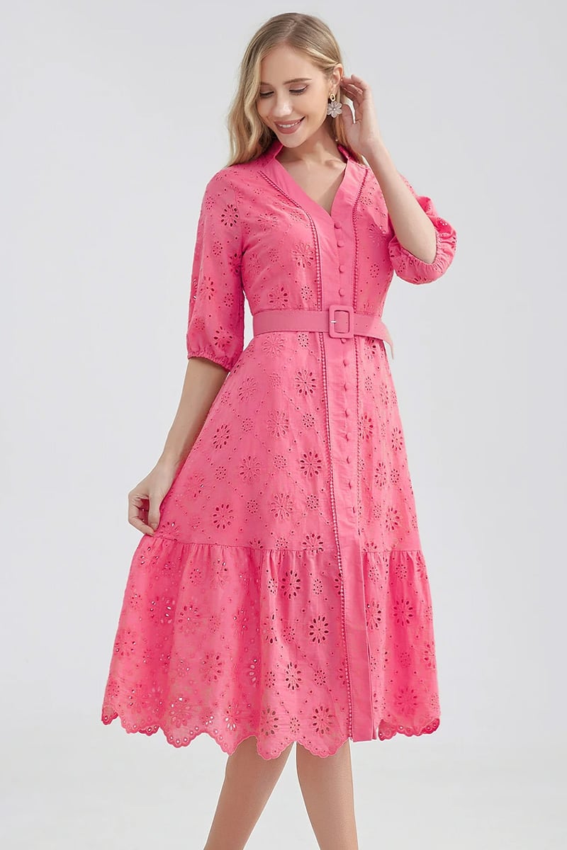 Vacation Romance Eyelet Midi Dress