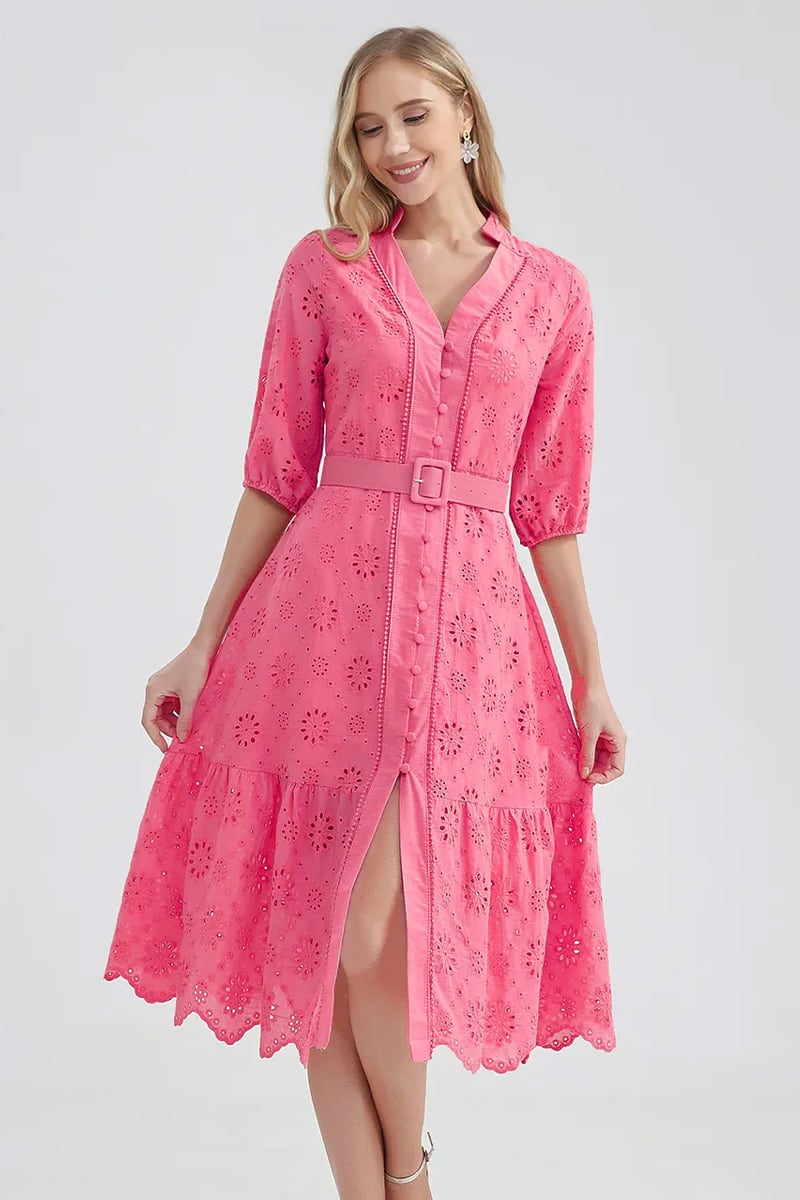 Vacation Romance Eyelet Midi Dress