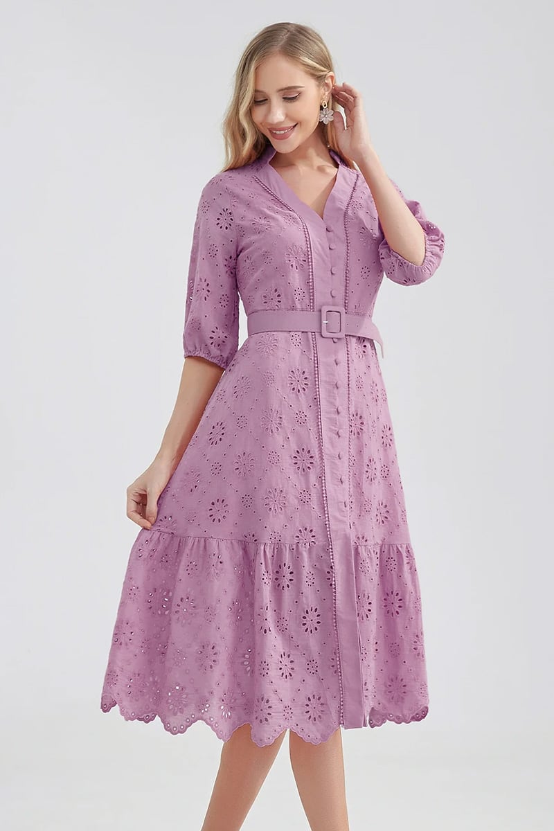 Vacation Romance Eyelet Midi Dress