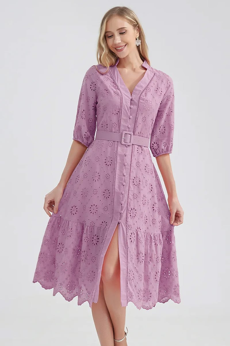 Vacation Romance Eyelet Midi Dress