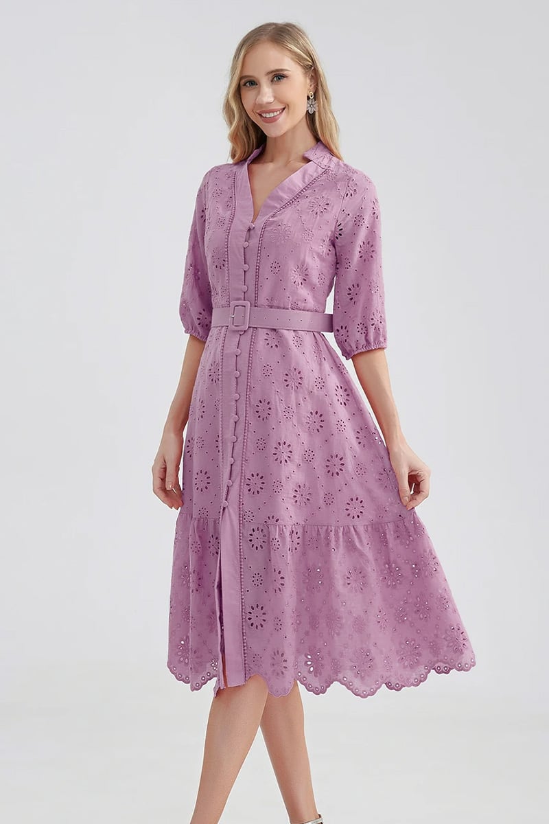 Vacation Romance Eyelet Midi Dress