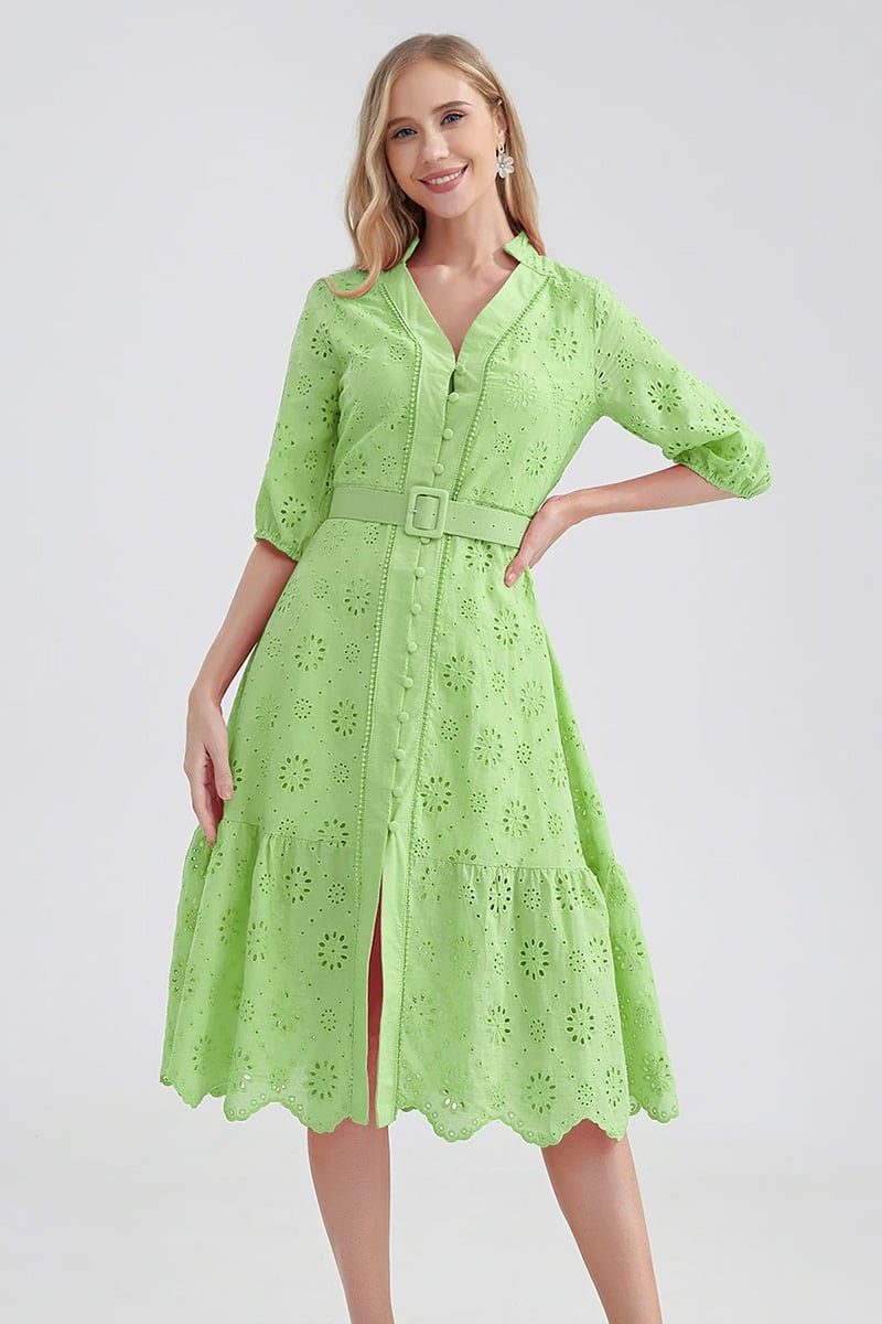 Vacation Romance Eyelet Midi Dress