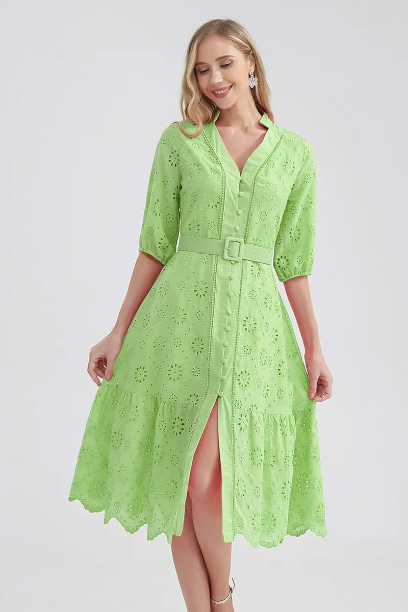 Vacation Romance Eyelet Midi Dress