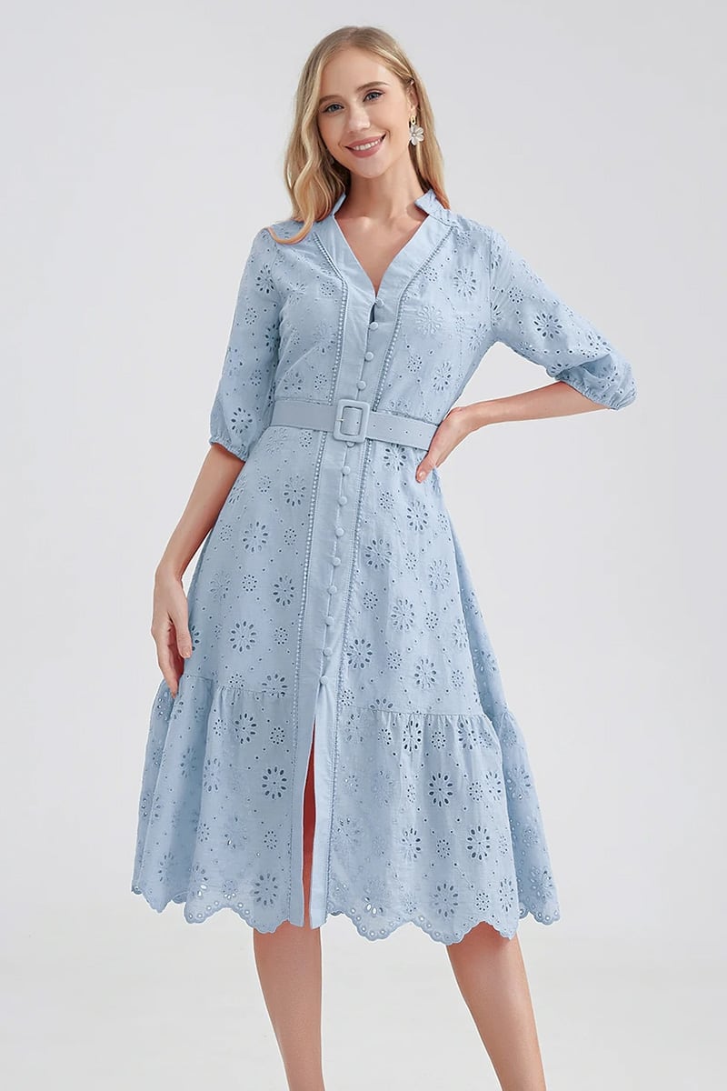 Vacation Romance Eyelet Midi Dress