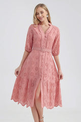 Vacation Romance Eyelet Midi Dress