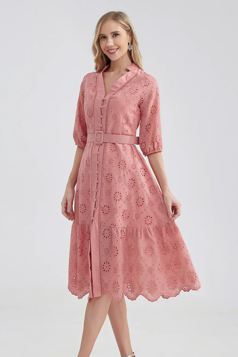 Vacation Romance Eyelet Midi Dress