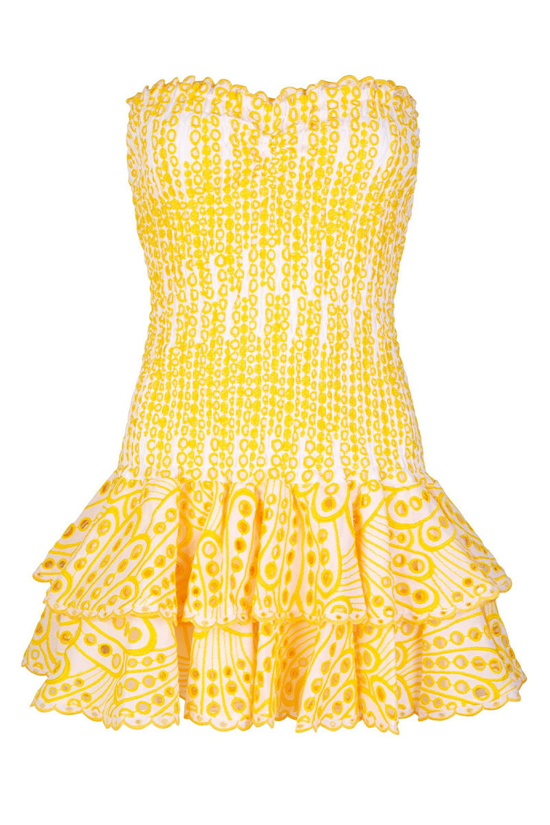 Vacay Season Eyelet Strapless Mini Dress