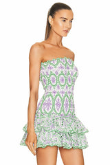 Vacay Time Eyelet Strapless Mini Dress