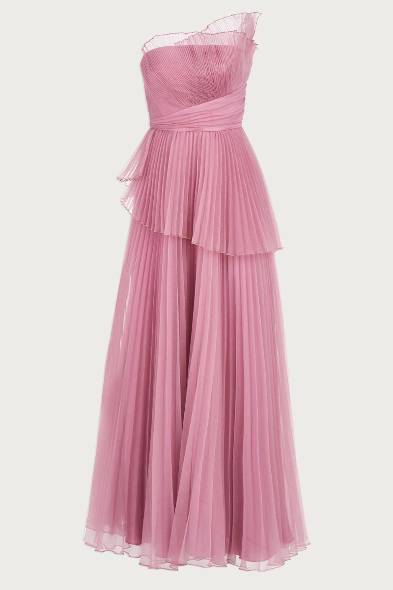 Valerie One-Shoulder Pleated Maxi Dress