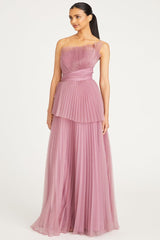 Valerie One-Shoulder Pleated Maxi Dress