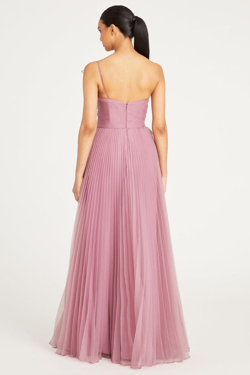 Valerie One-Shoulder Pleated Maxi Dress