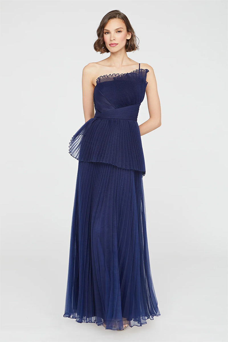 Valerie One-Shoulder Pleated Maxi Dress