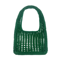 Versatile Fishnet Openwork Beach Vacation Soft Crochet Knit Tote Bag