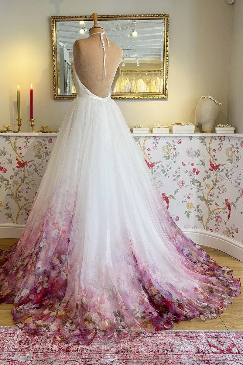 Vivid Romance Halter Wedding Dress