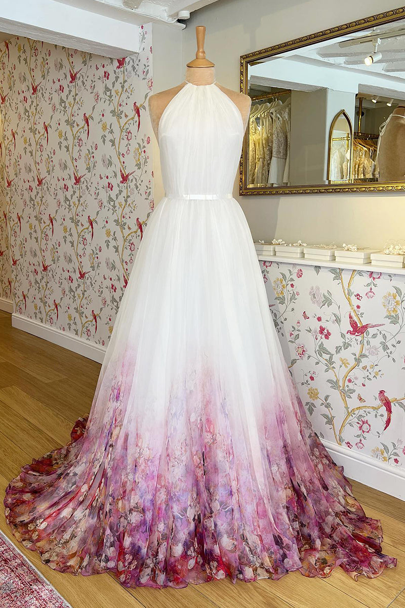 Vivid Romance Halter Wedding Dress