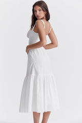 West Coast Vacation Eyelet Midi Dress